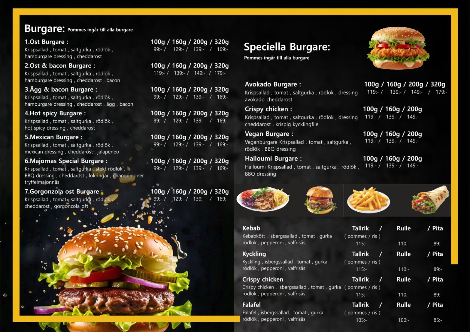 Majorna menu